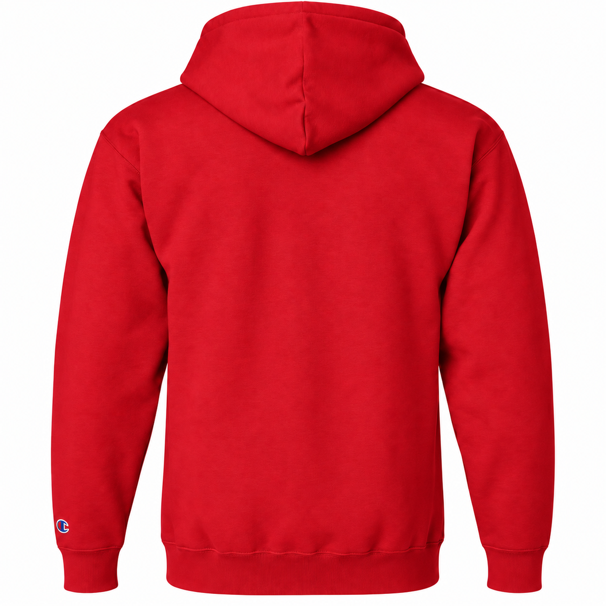 Champion S700 hoodie in Red, back view